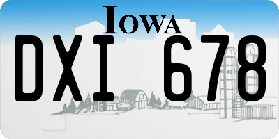 IA license plate DXI678