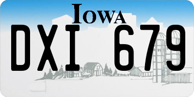 IA license plate DXI679