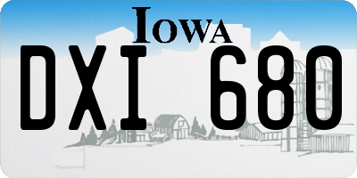 IA license plate DXI680