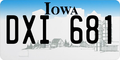 IA license plate DXI681
