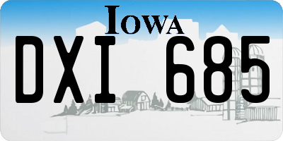 IA license plate DXI685