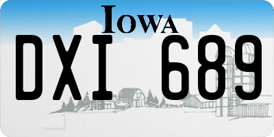 IA license plate DXI689