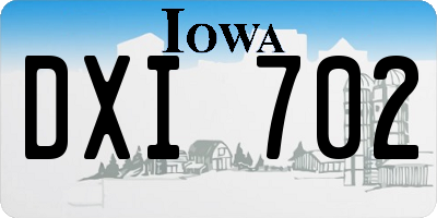 IA license plate DXI702