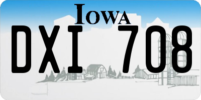 IA license plate DXI708