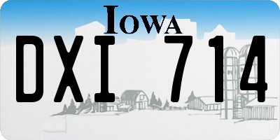 IA license plate DXI714