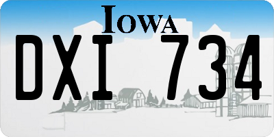 IA license plate DXI734