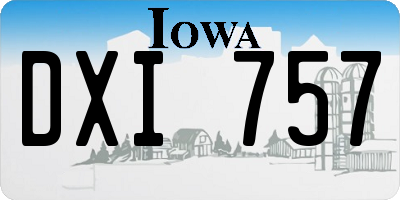 IA license plate DXI757
