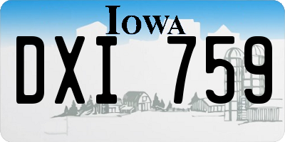 IA license plate DXI759