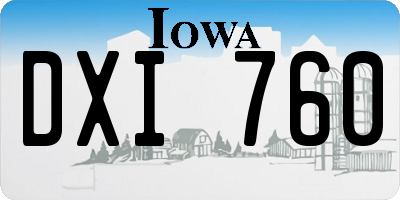 IA license plate DXI760