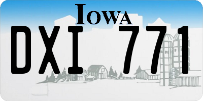 IA license plate DXI771