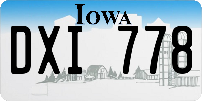 IA license plate DXI778