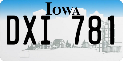 IA license plate DXI781