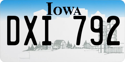 IA license plate DXI792