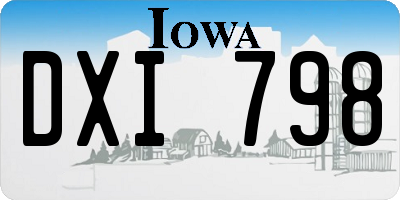 IA license plate DXI798