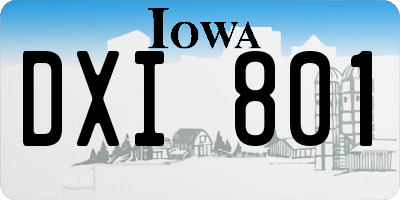 IA license plate DXI801