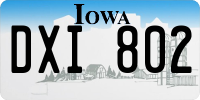 IA license plate DXI802