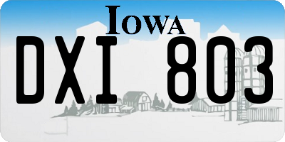 IA license plate DXI803