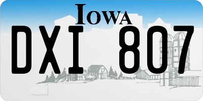 IA license plate DXI807