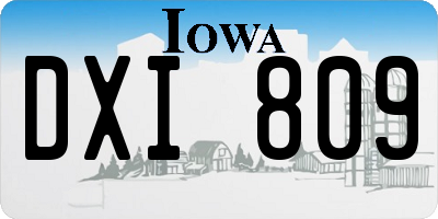 IA license plate DXI809