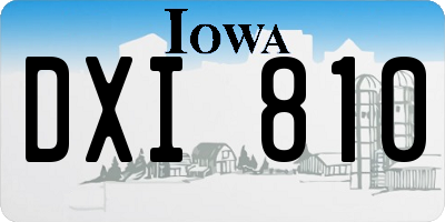 IA license plate DXI810