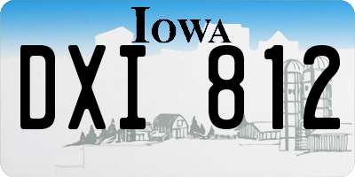 IA license plate DXI812