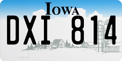 IA license plate DXI814