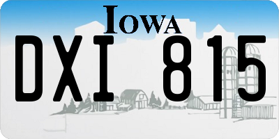 IA license plate DXI815