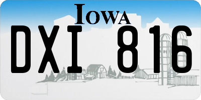 IA license plate DXI816