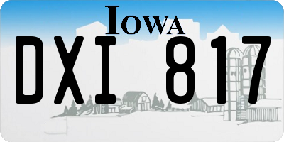 IA license plate DXI817