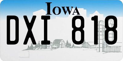 IA license plate DXI818