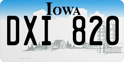 IA license plate DXI820