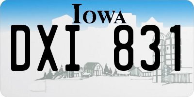 IA license plate DXI831