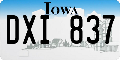 IA license plate DXI837