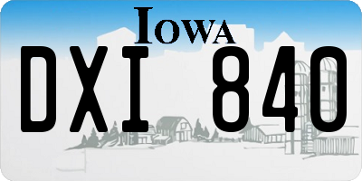 IA license plate DXI840