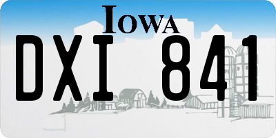 IA license plate DXI841
