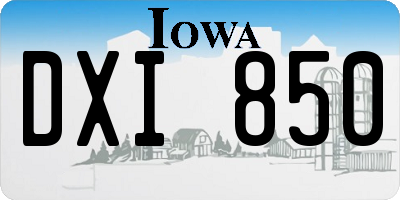 IA license plate DXI850