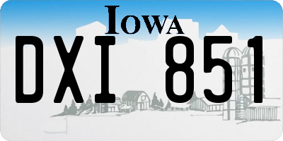 IA license plate DXI851