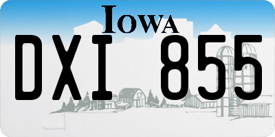 IA license plate DXI855