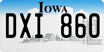 IA license plate DXI860