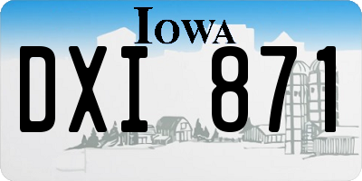 IA license plate DXI871