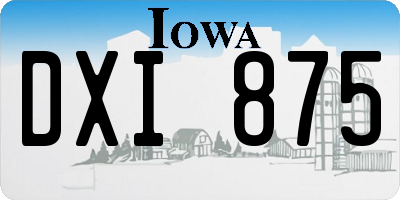 IA license plate DXI875