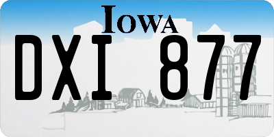 IA license plate DXI877