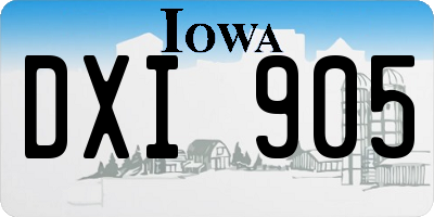 IA license plate DXI905
