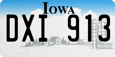 IA license plate DXI913