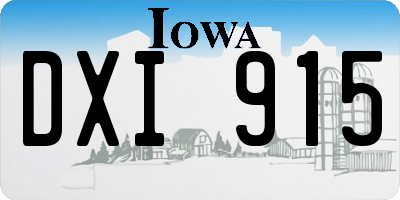 IA license plate DXI915