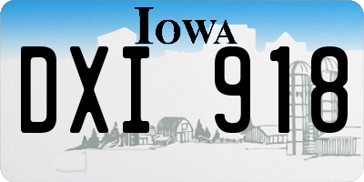 IA license plate DXI918