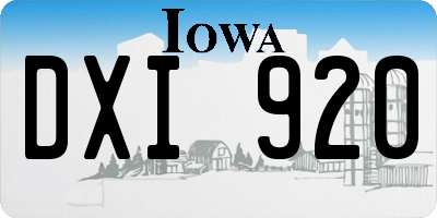 IA license plate DXI920