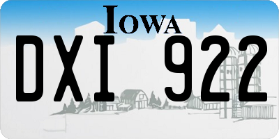 IA license plate DXI922