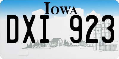 IA license plate DXI923