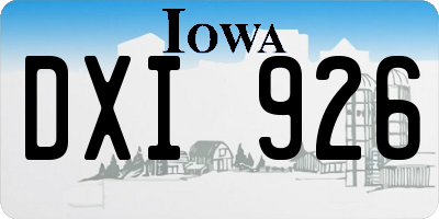 IA license plate DXI926